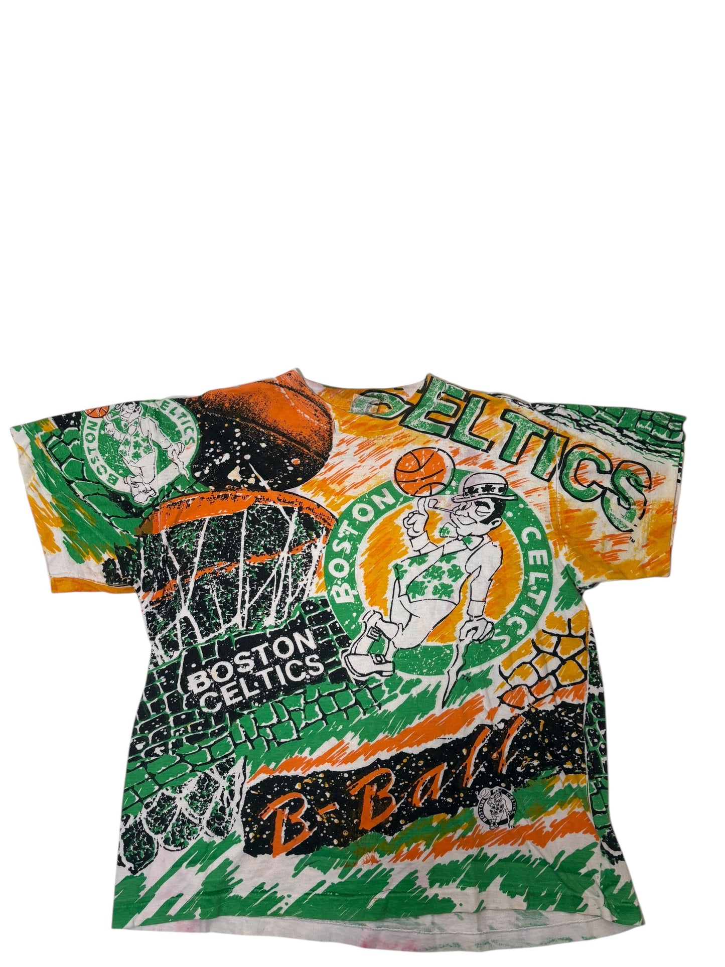 Vintage Boston Celtics all over print tee