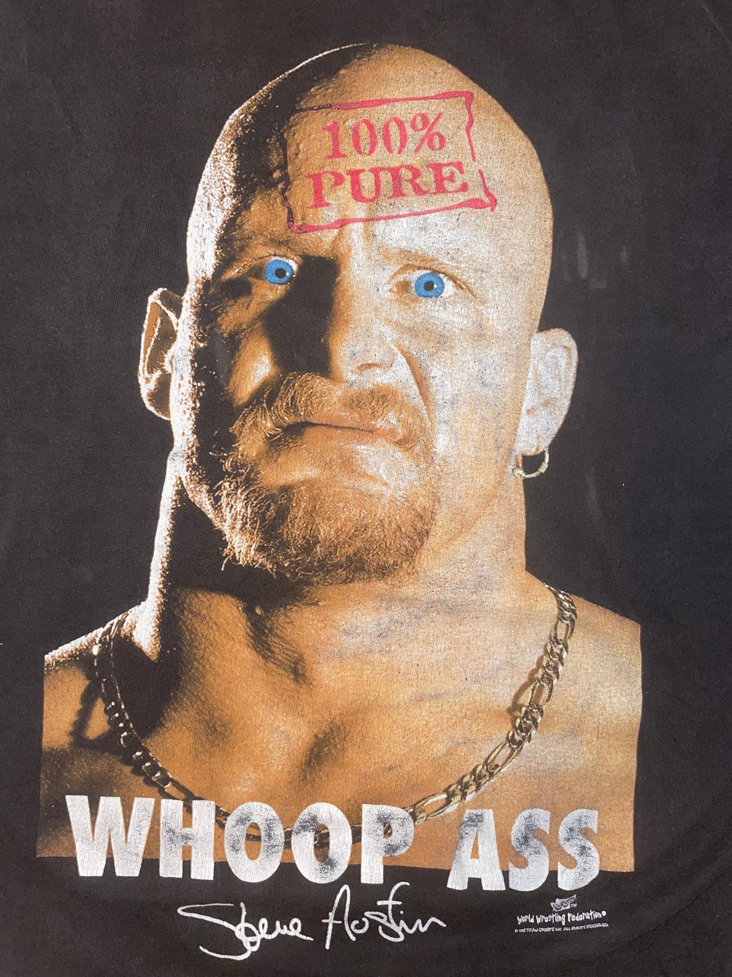 Vintage stone cold pure whoop ass WWF T shirt