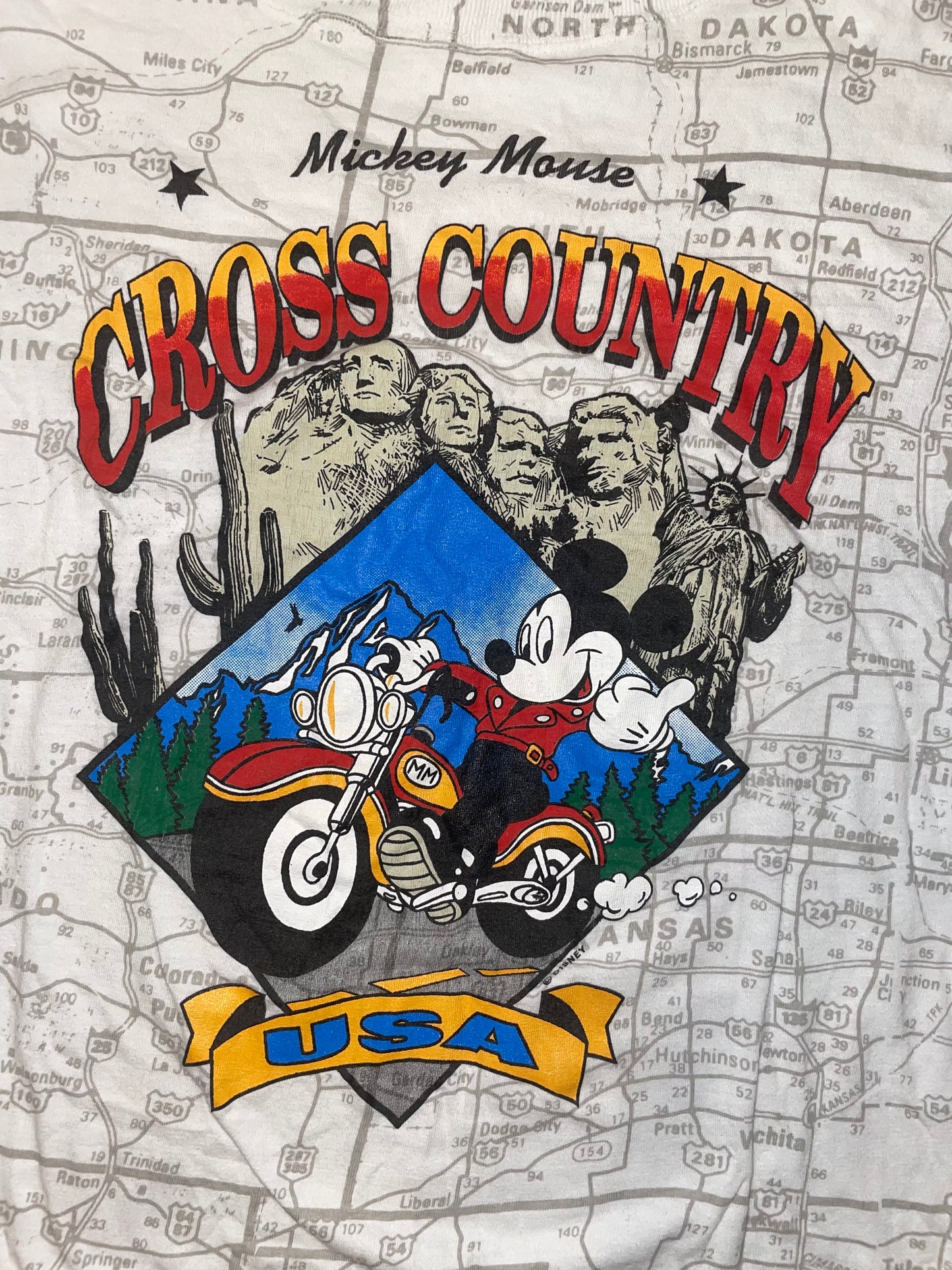 Vintage Mickey Mouse All over print biker t shirt
