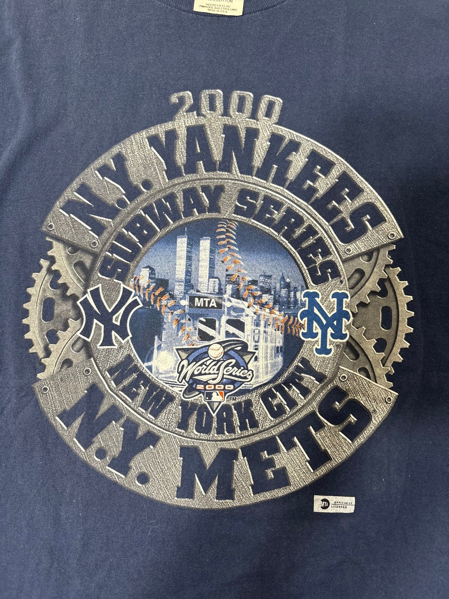Vintage subway series tee with MTA licensing