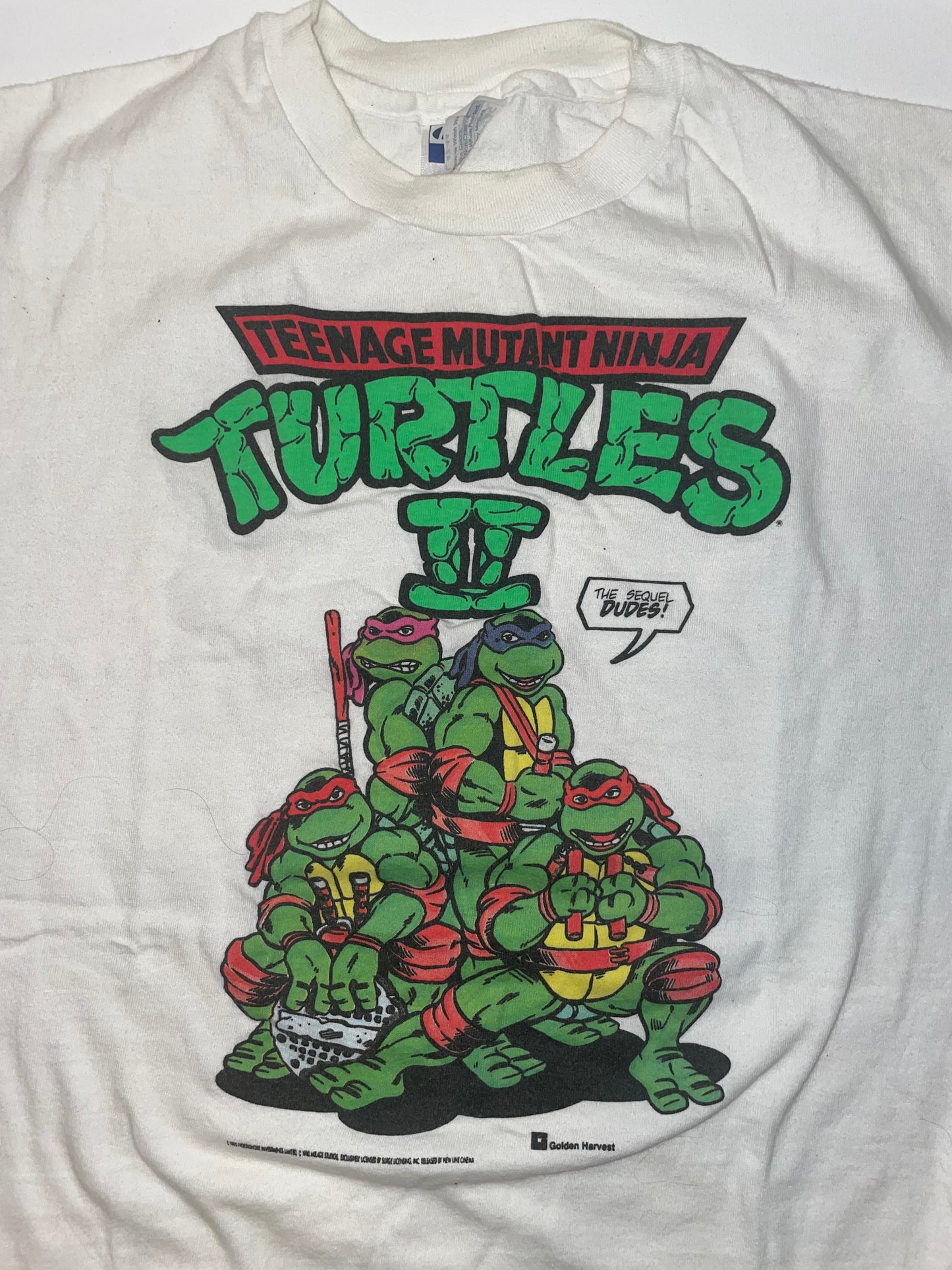 Vintage 1980s Teenage mutant ninja turtles movie promo shirt size Medium