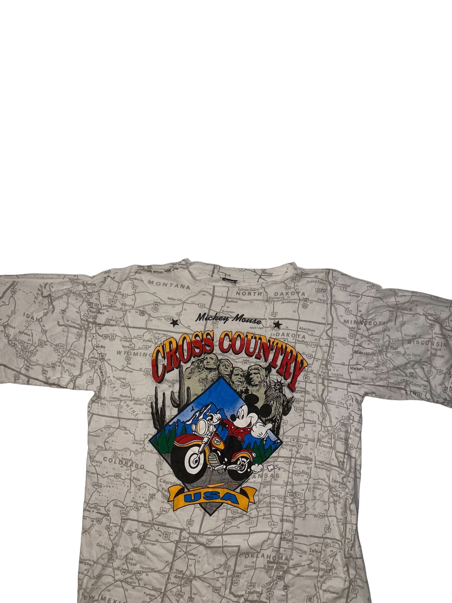 Vintage Mickey Mouse All over print biker t shirt
