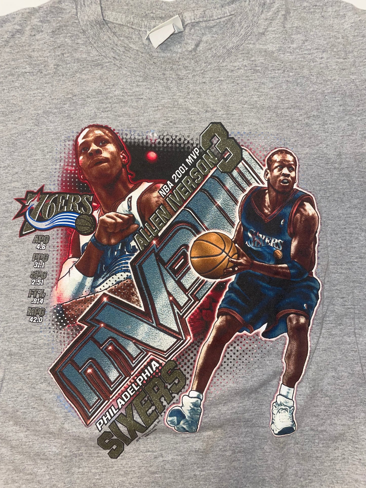 Vintage Allen Iverson 2001 MVP season T shirt