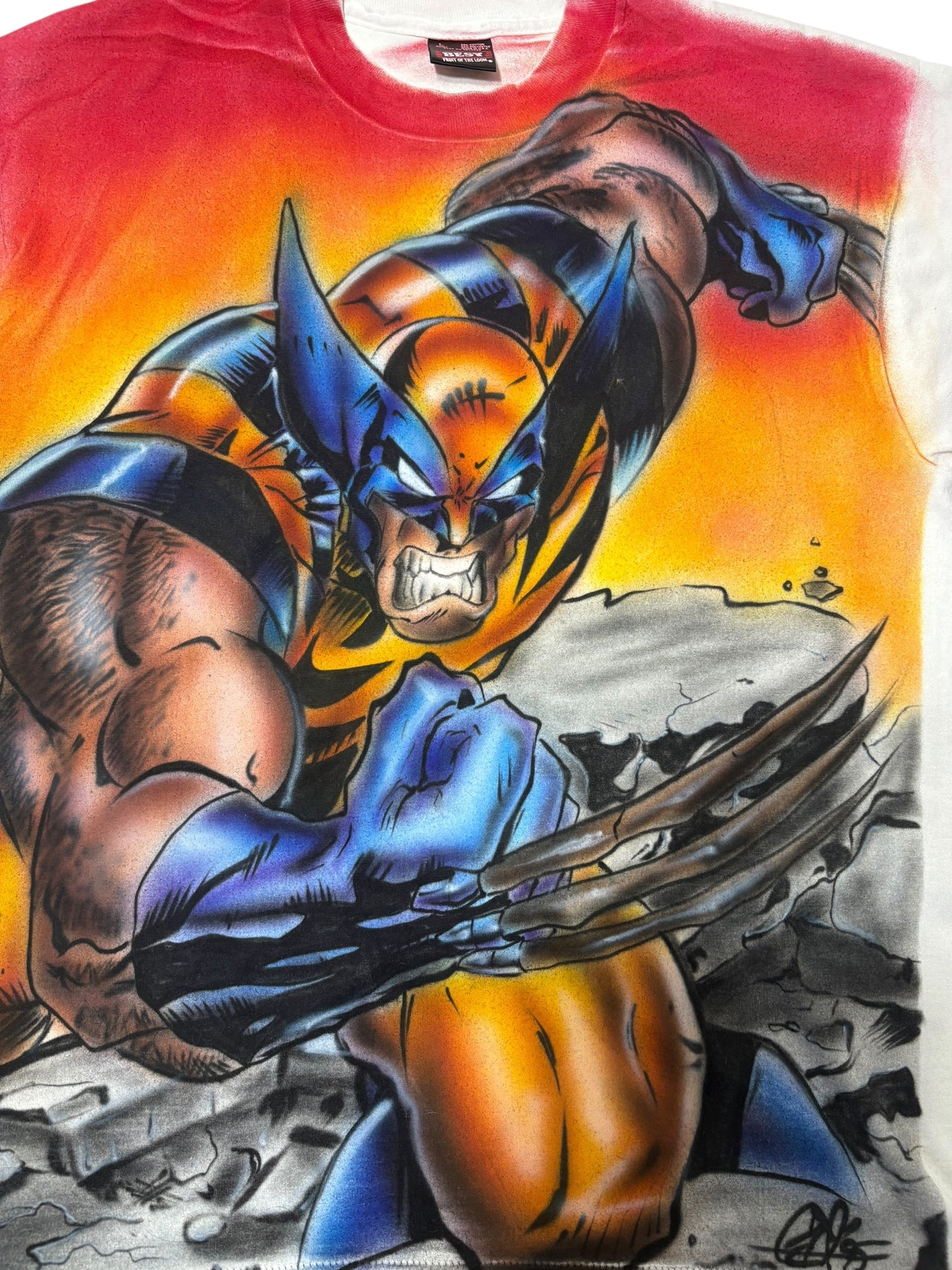 Vintage 1995 1 of 1 Wolverine airbrushed tee