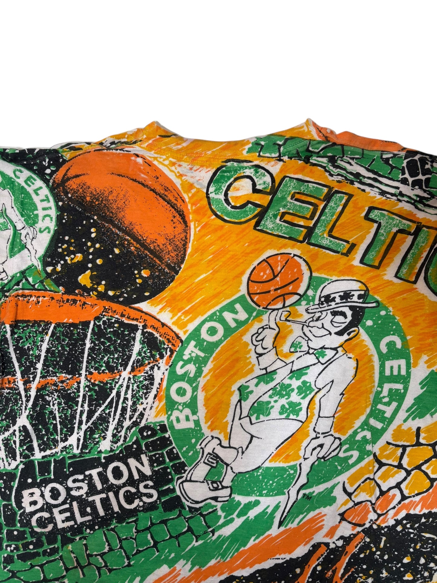 Vintage Boston Celtics all over print tee