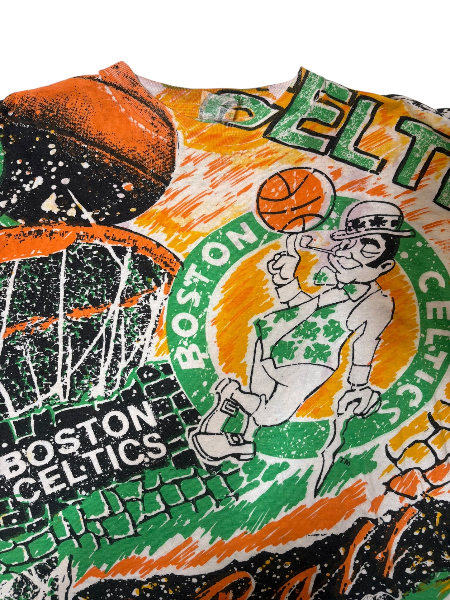 Vintage Boston Celtics all over print tee