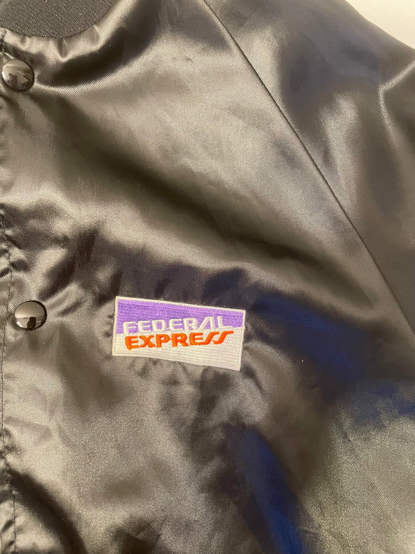 Vintage 1980s FedEx Satin bomber jacket