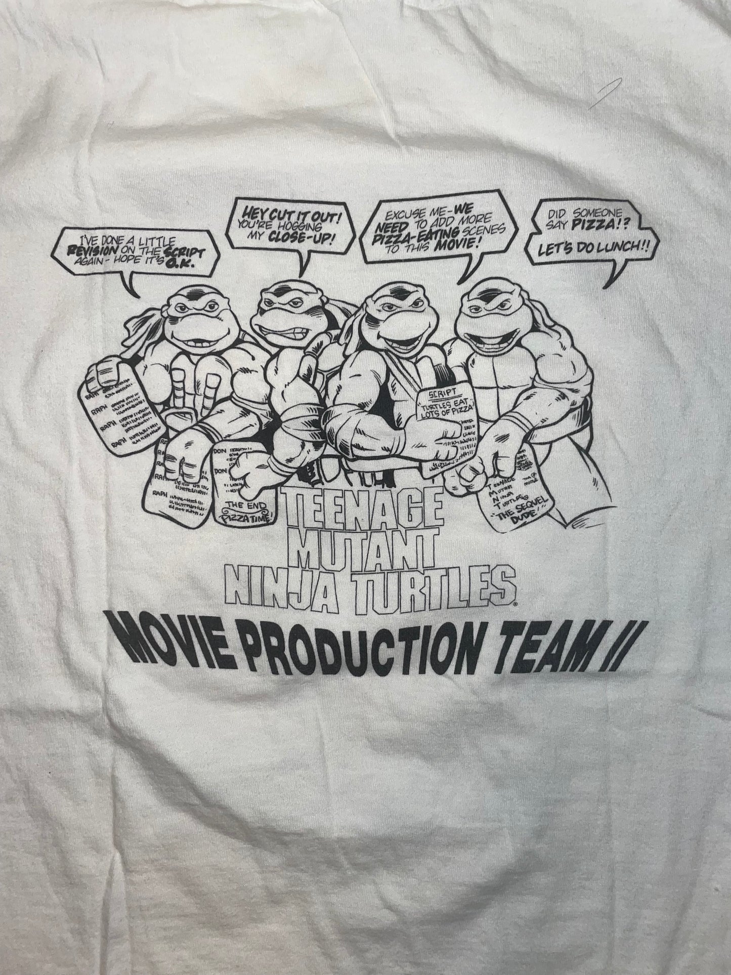 Vintage 1980s Teenage mutant ninja turtles movie promo shirt size Medium