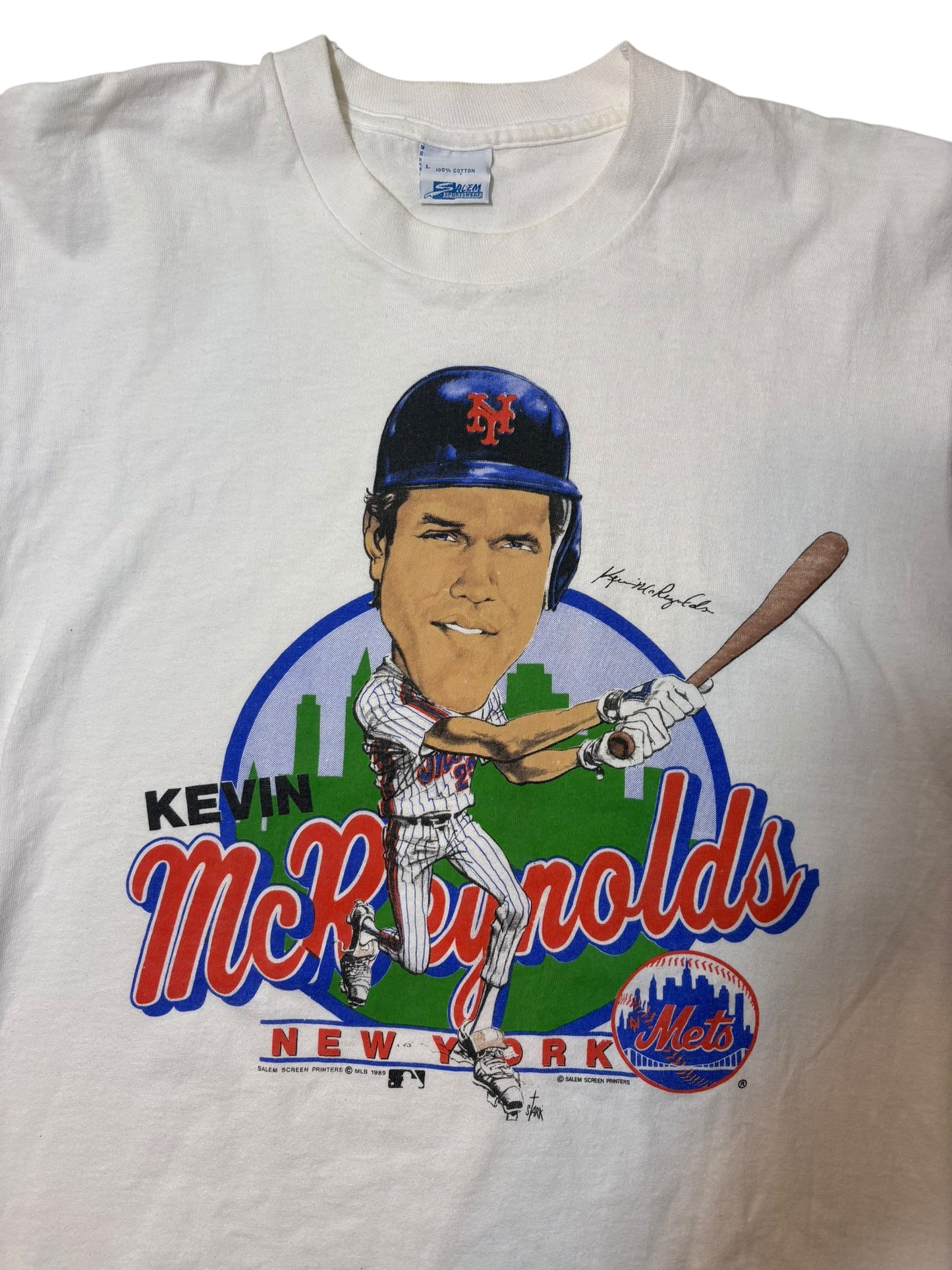Vintage 1989 Kevin McReynolds Mets player tee size Large