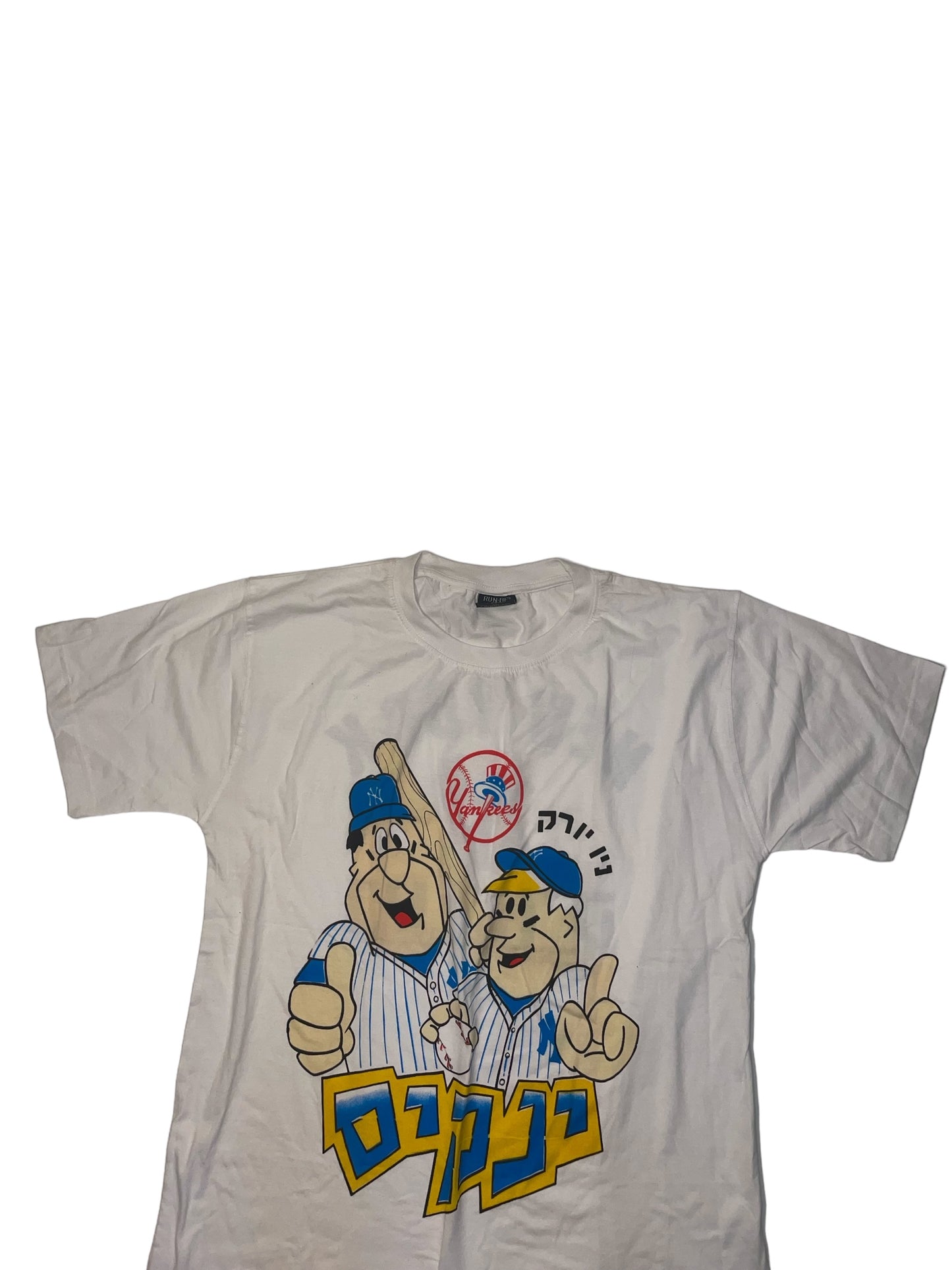Flintstones New York Yankees Hebrew T Shirt size XXL
