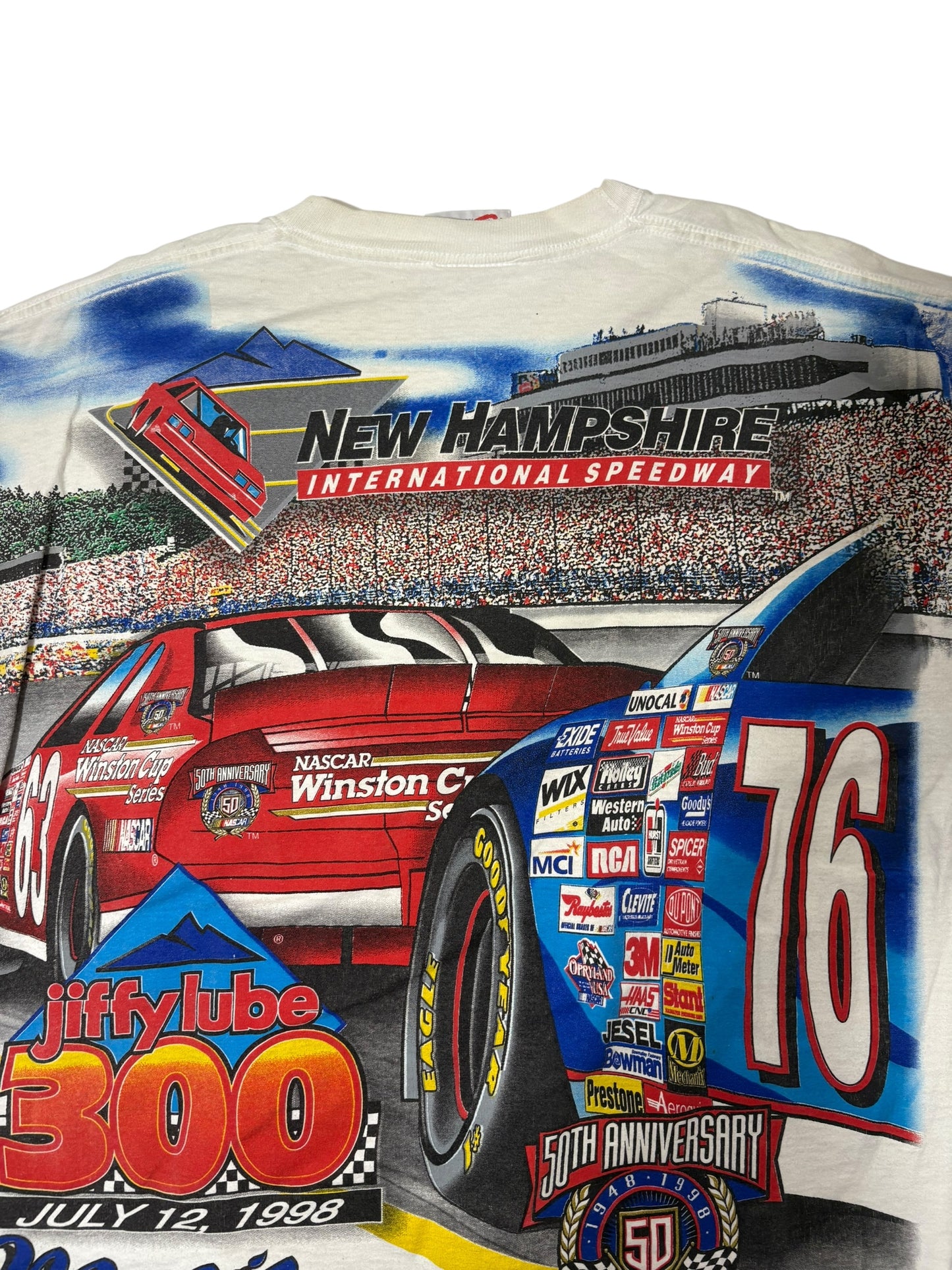 Vintage 1998 jiffylube 300 nascar all over print tee