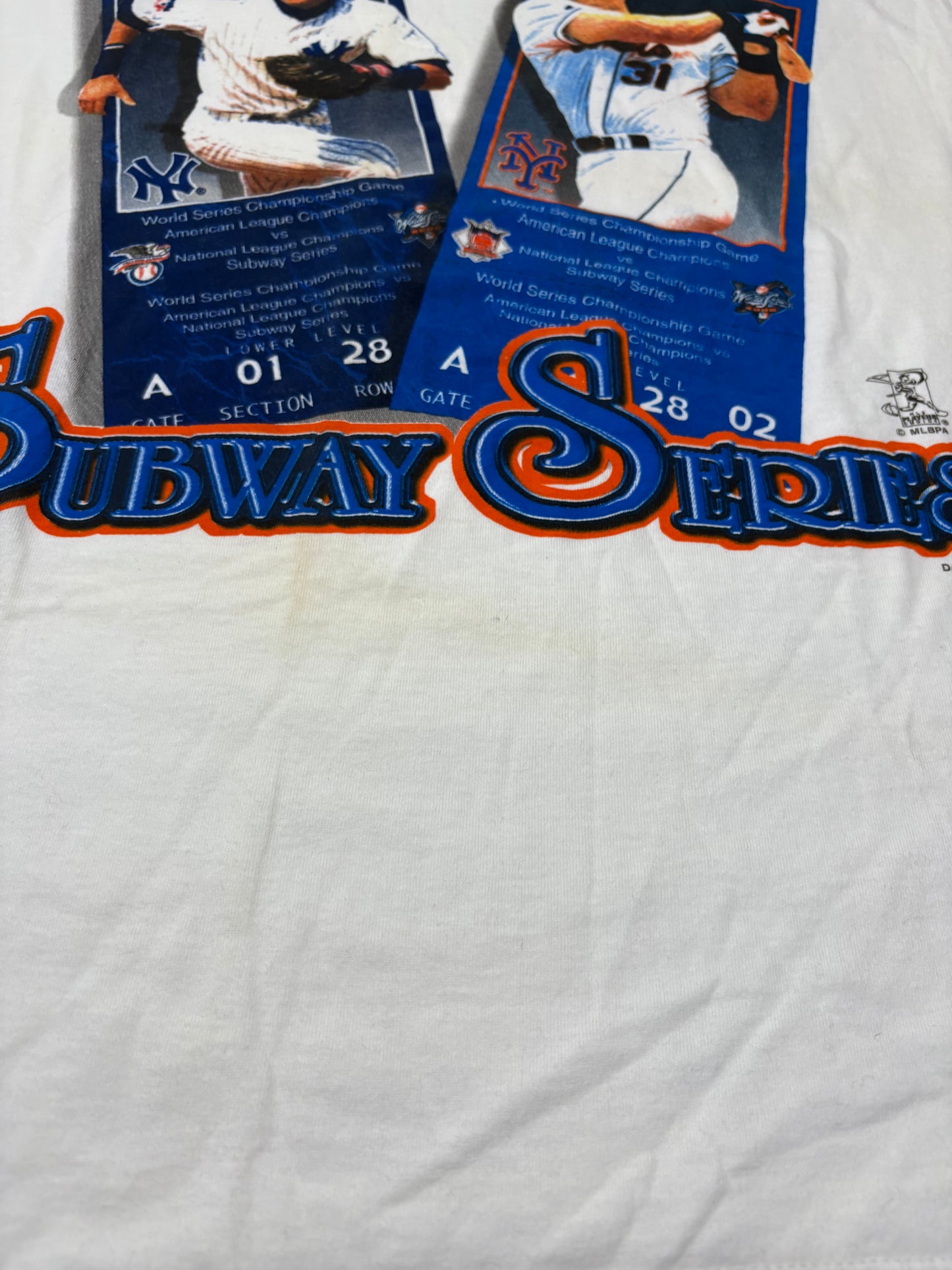 Vintage 2000 subway series players tee