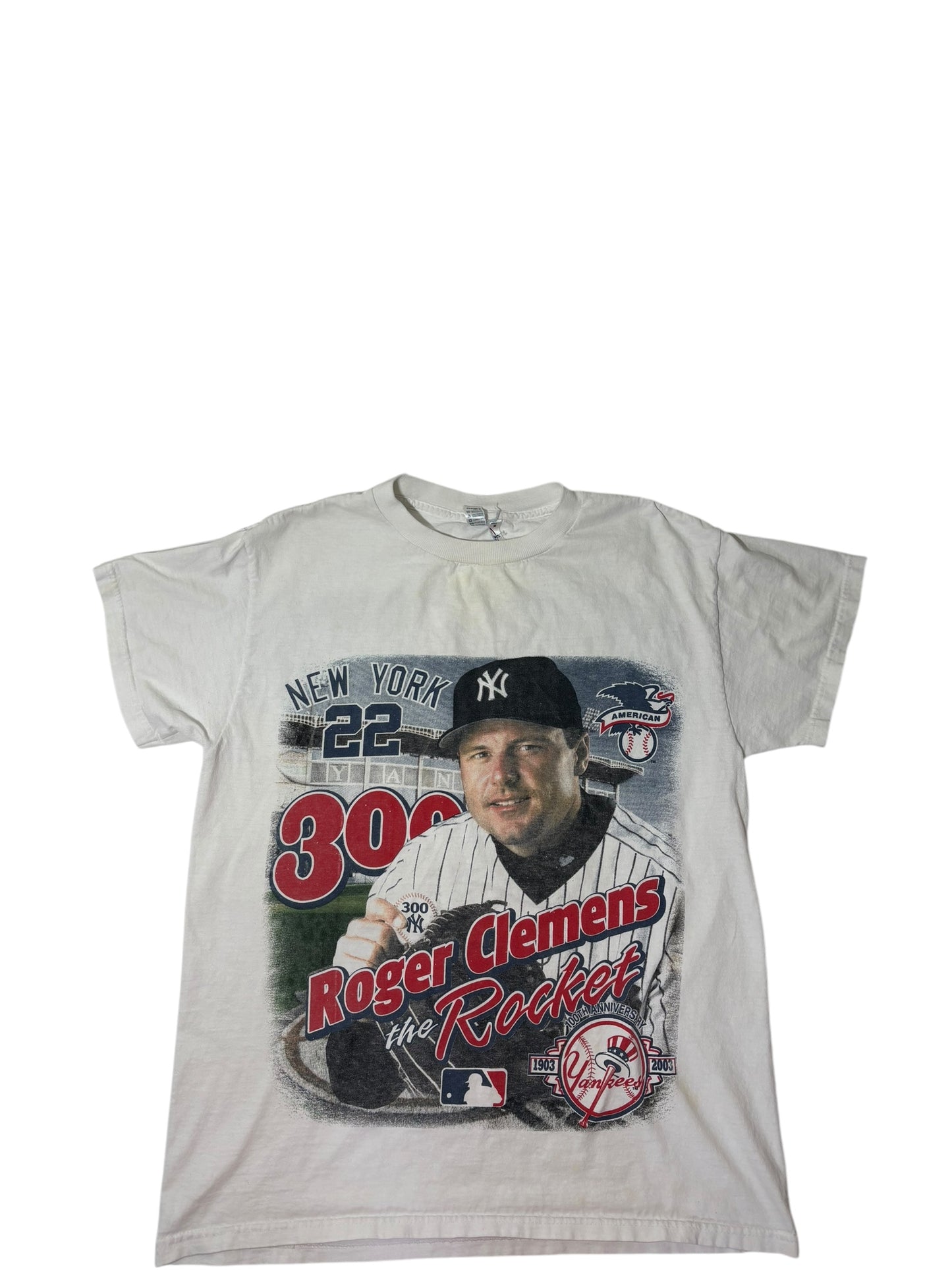 Vintage 2003 Rodger Clemons 300th win parking lot tee