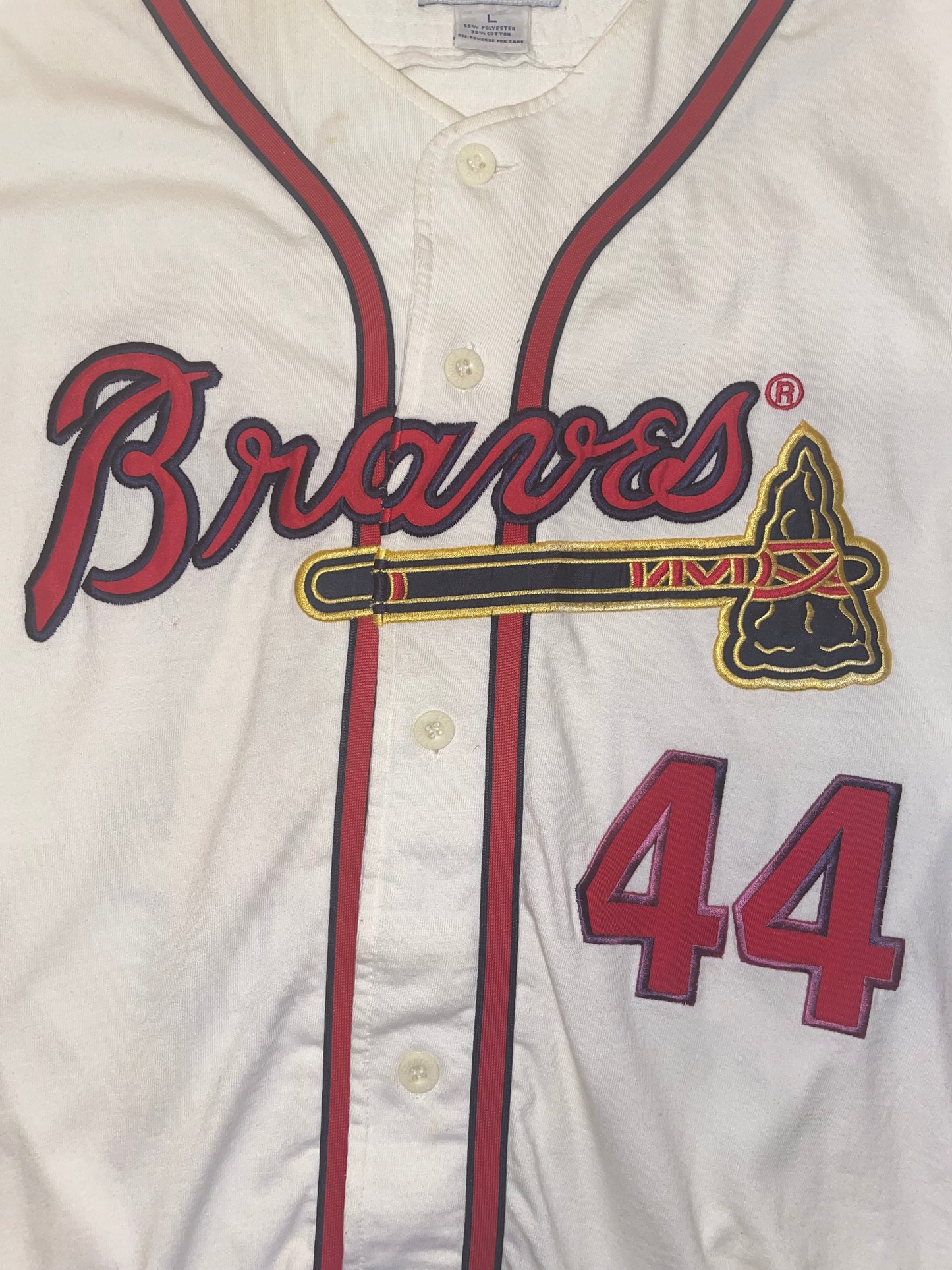 Vintage Hank Aaron Atlanta Braves starter jersey size Large