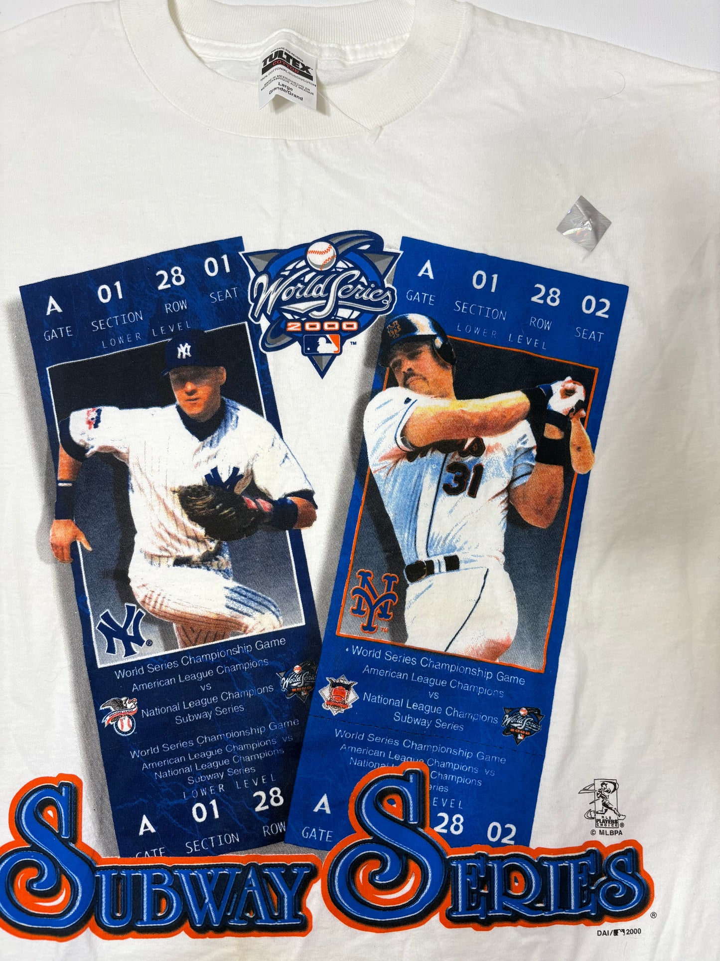 Vintage 2000 subway series players tee