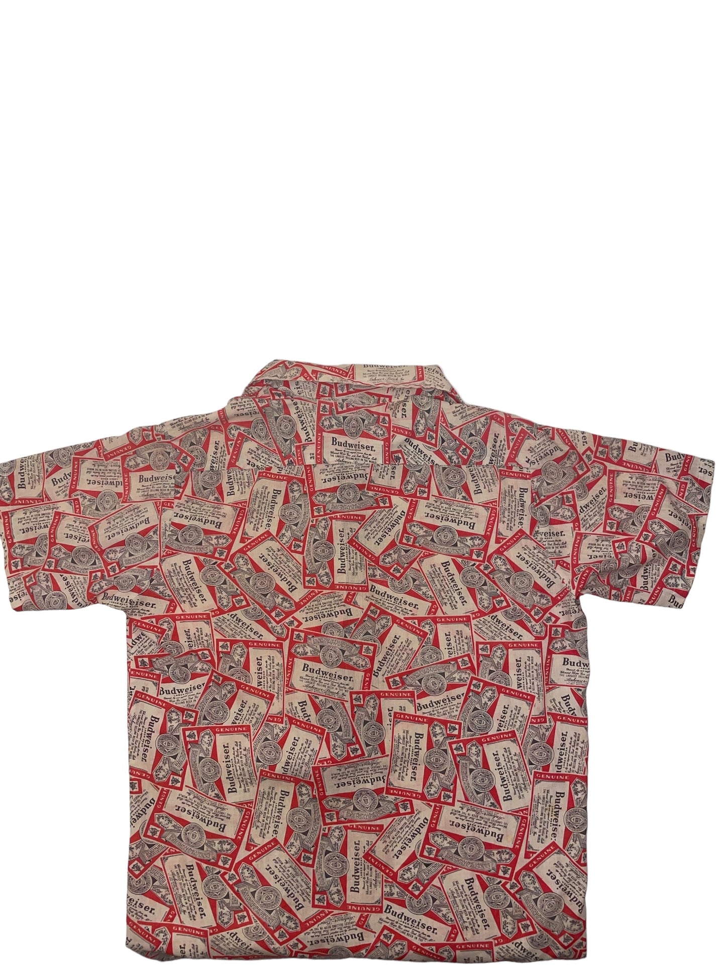Vintage 1970s Budwiser logo all over print Button up
