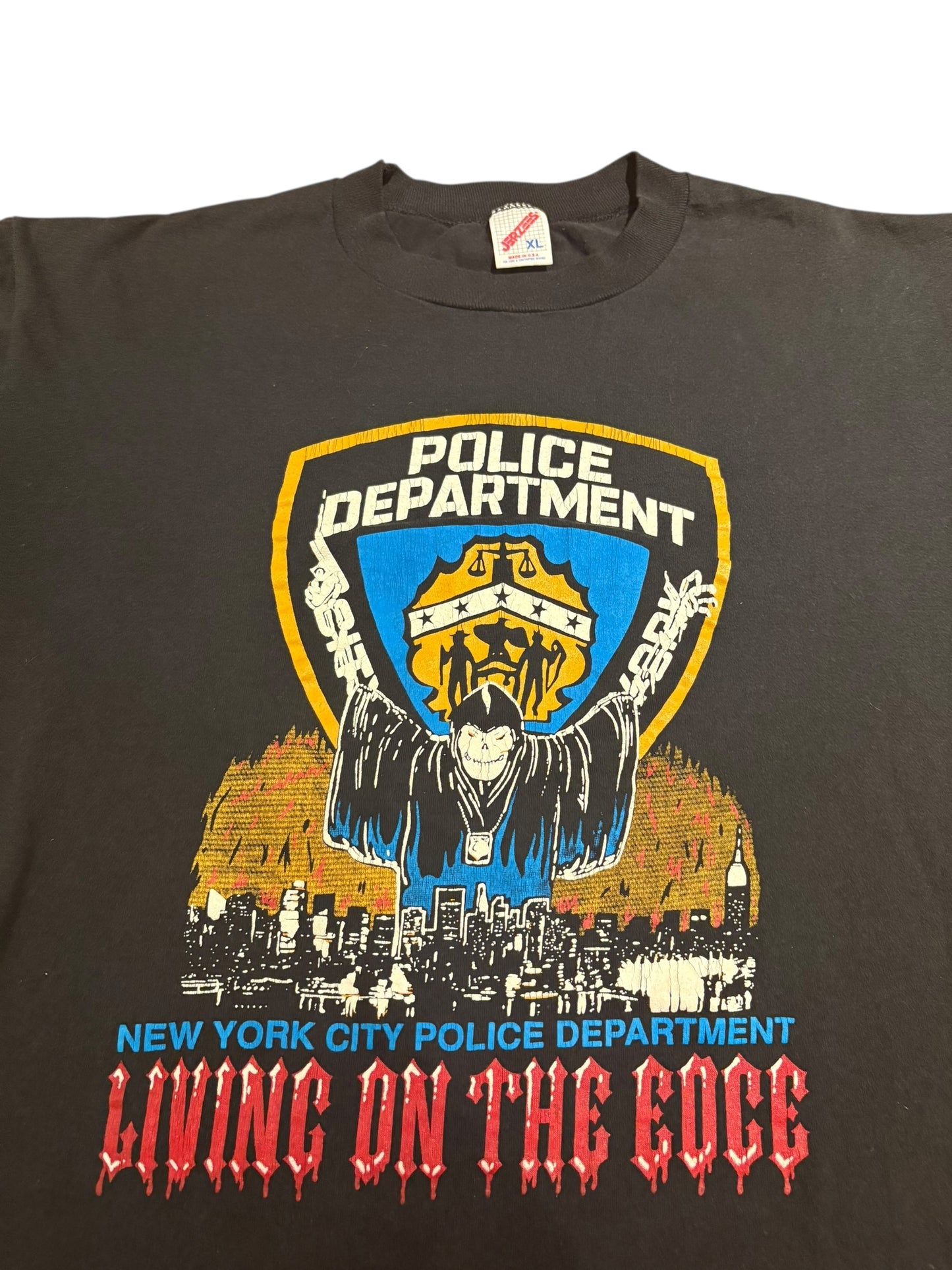 Vintage 90s NYPD skull patrol t shirt