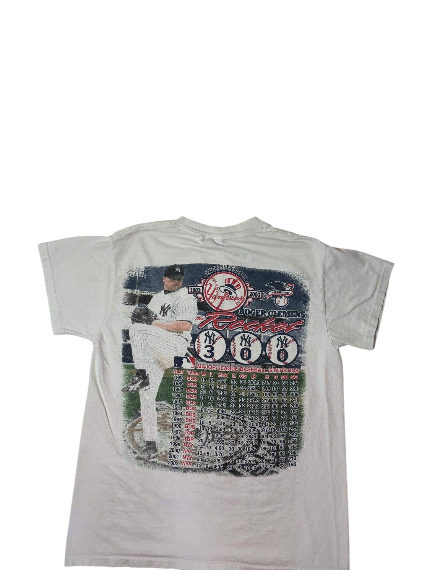 Vintage 2003 Rodger Clemons 300th win parking lot tee