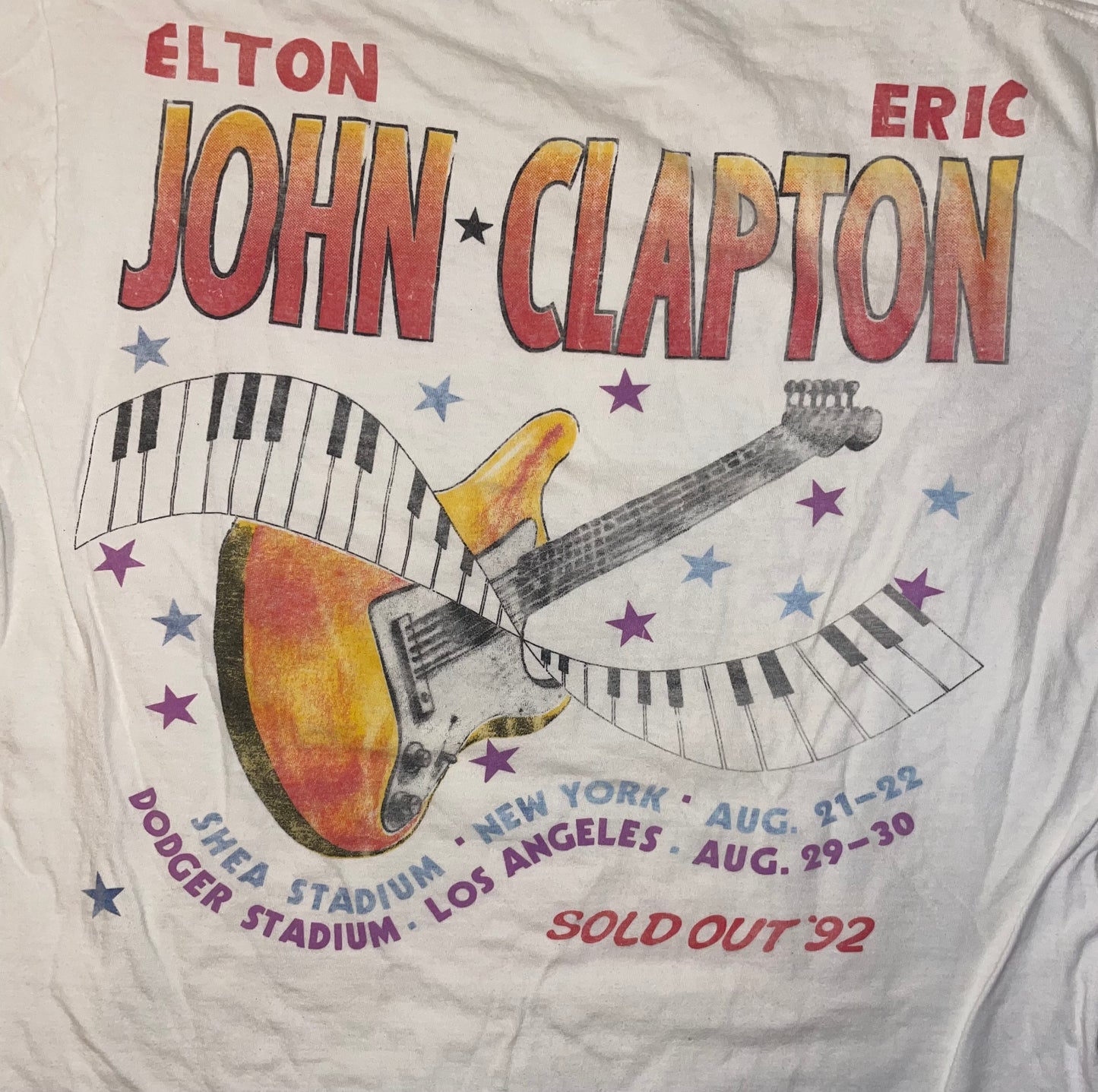 Vintage 10992 Elton John Eric Clapton Stadium series concert T shirt