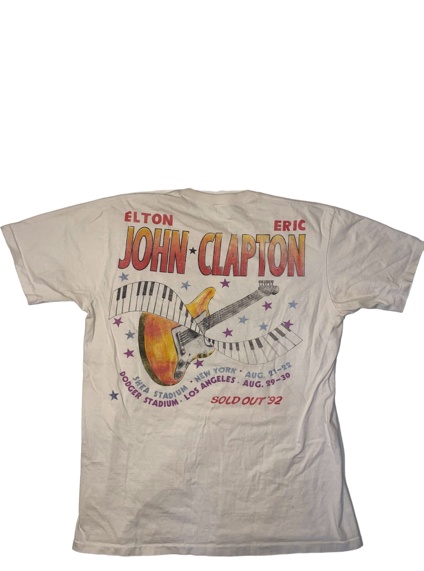Vintage 10992 Elton John Eric Clapton Stadium series concert T shirt