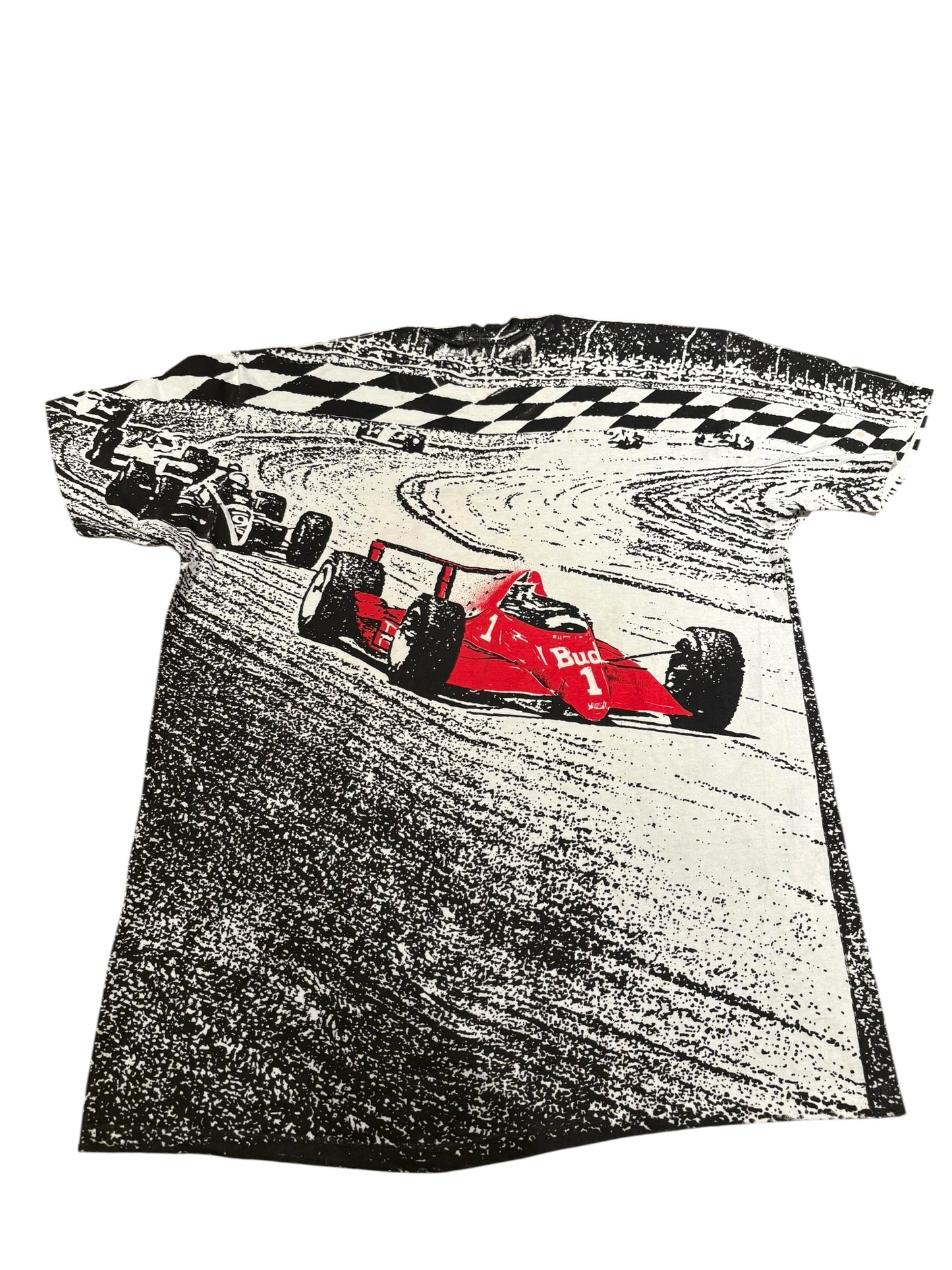 1993 budwiser racing all over print T shirt