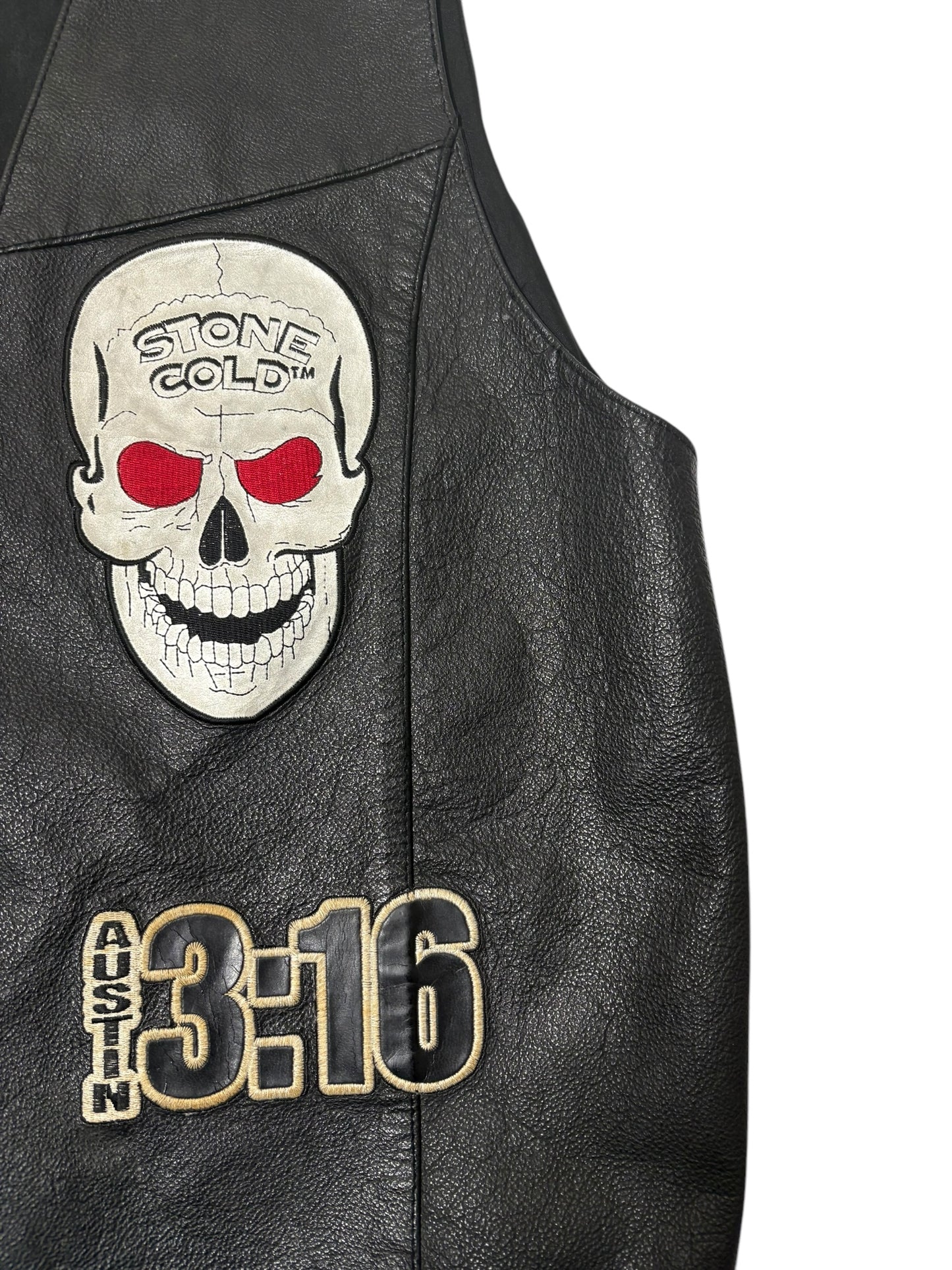 Vintage WWF stone cold Steve Austin leather vest size Medium