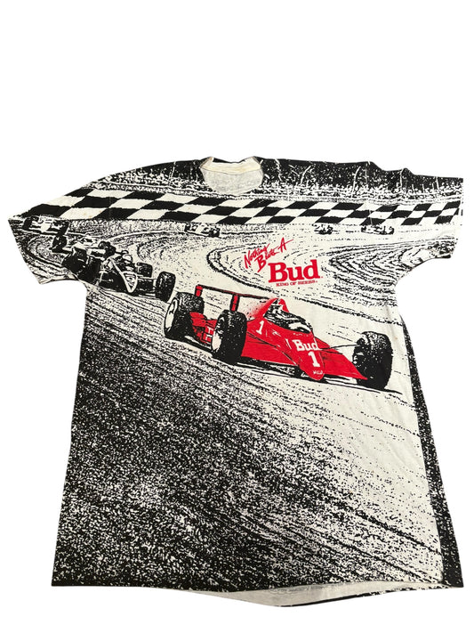 1993 budwiser racing all over print T shirt