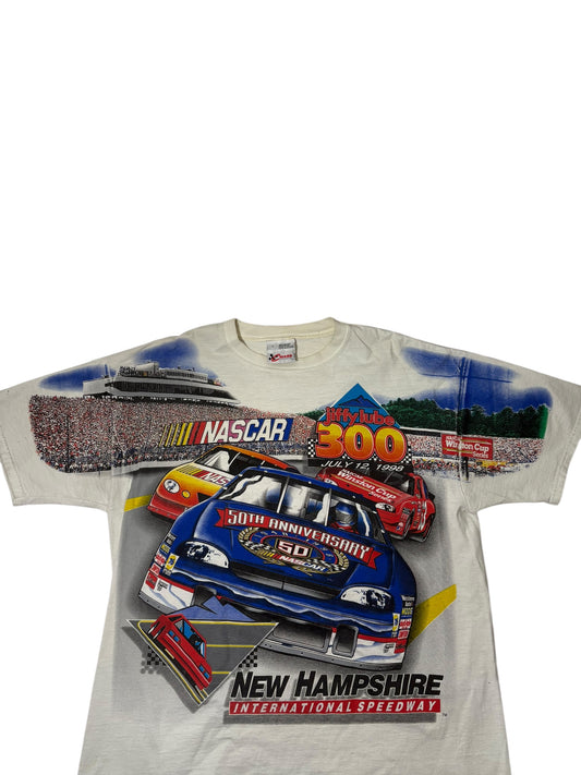 Vintage 1998 jiffylube 300 nascar all over print tee