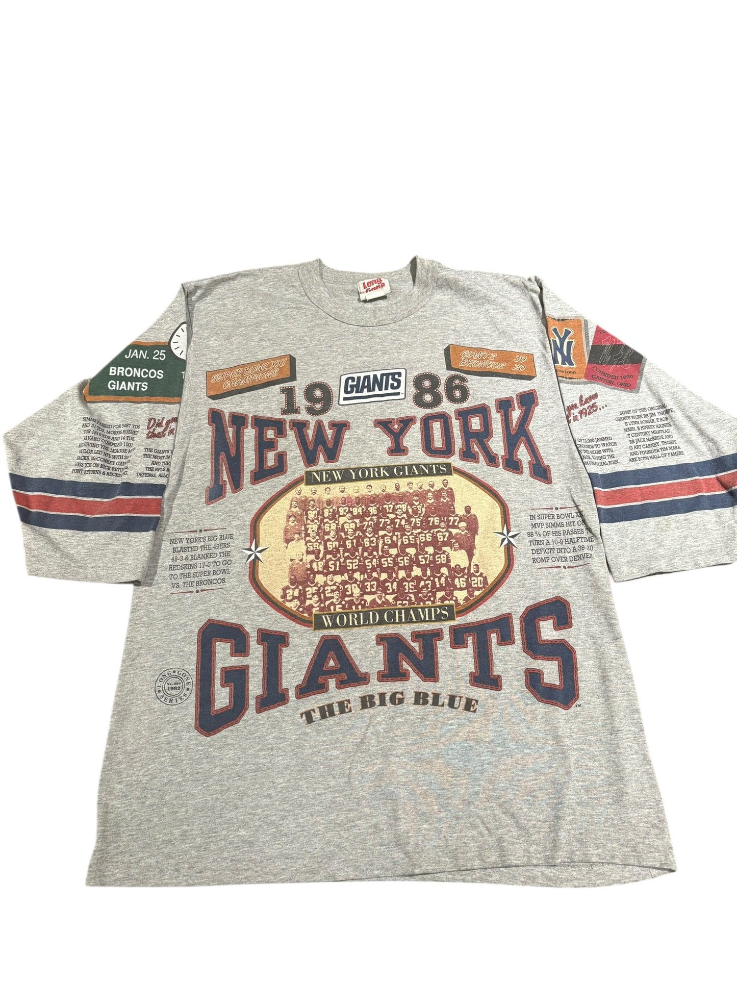 1990s Long gone 3/4 sleeve New York giants tee
