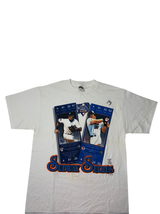 Vintage 2000 subway series players  tee