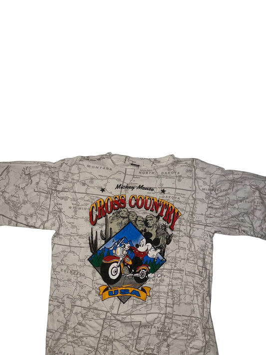Vintage Mickey Mouse All over print biker t shirt