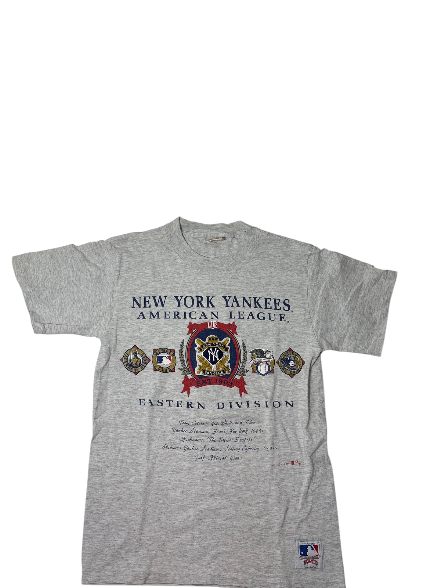 Vintage 1991 New York Yankees embroidered ogo tee