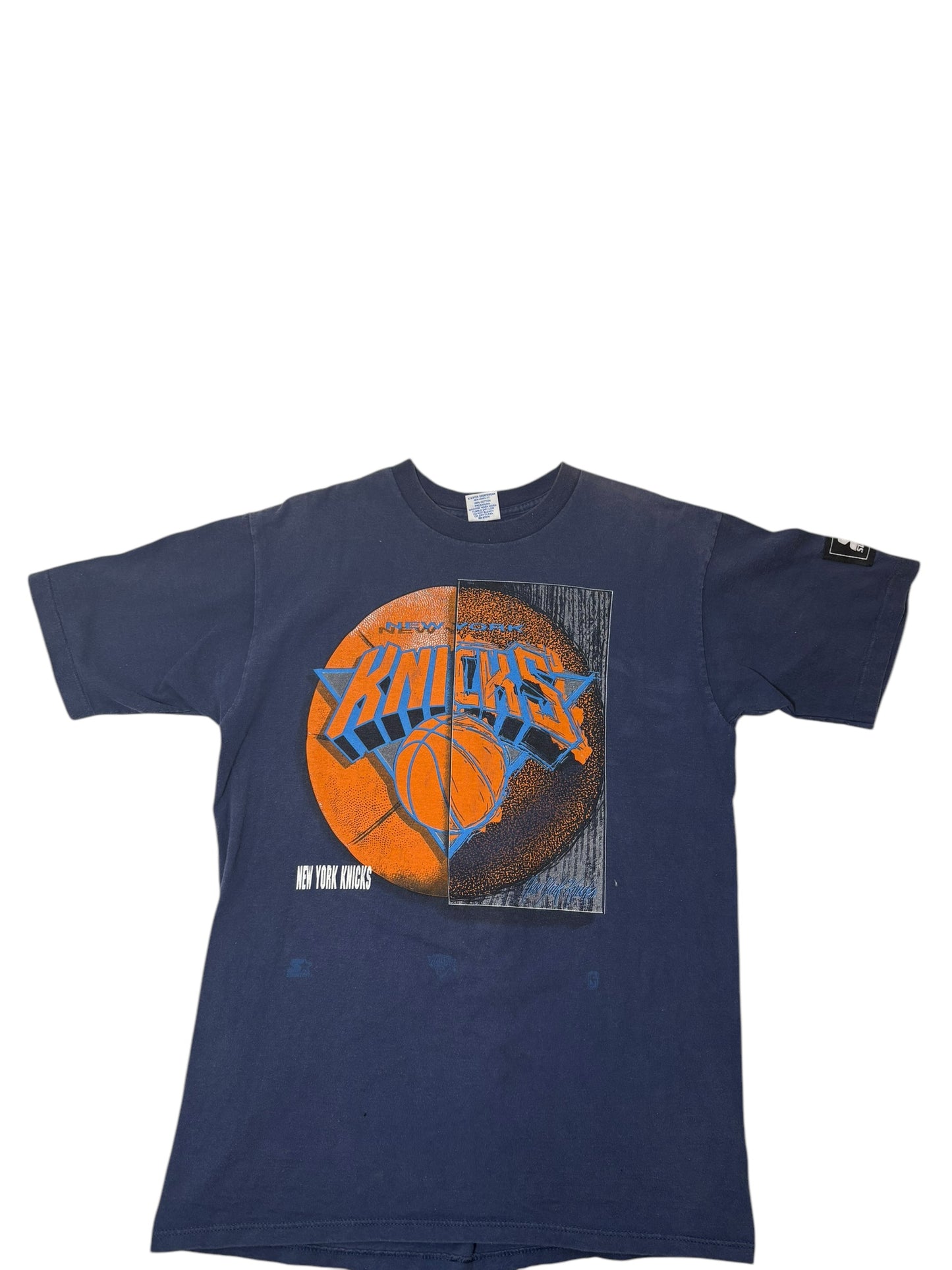 Vintage Starter New York Knicks basketball split ball tee