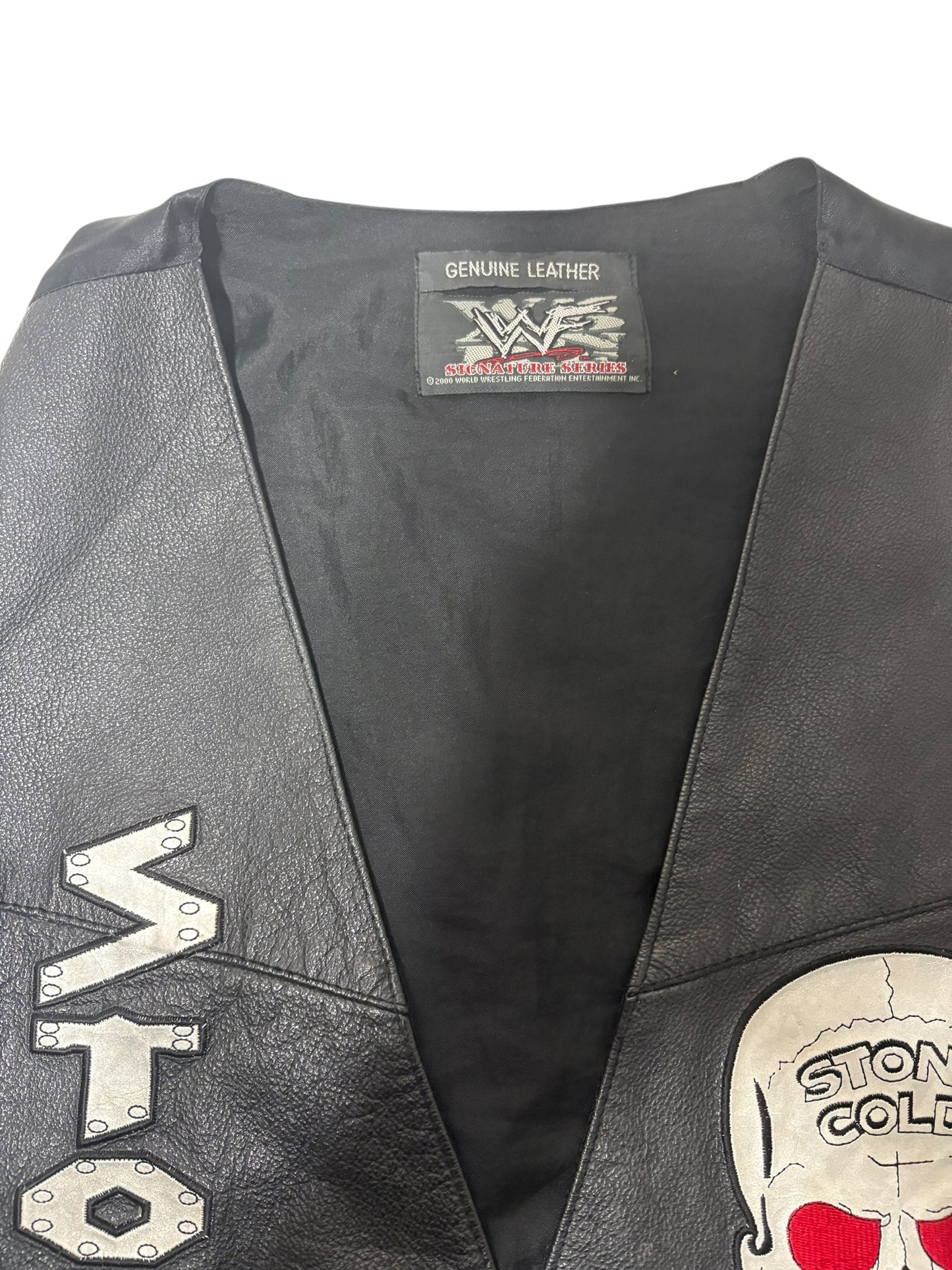 Vintage WWF stone cold Steve Austin leather vest size Medium