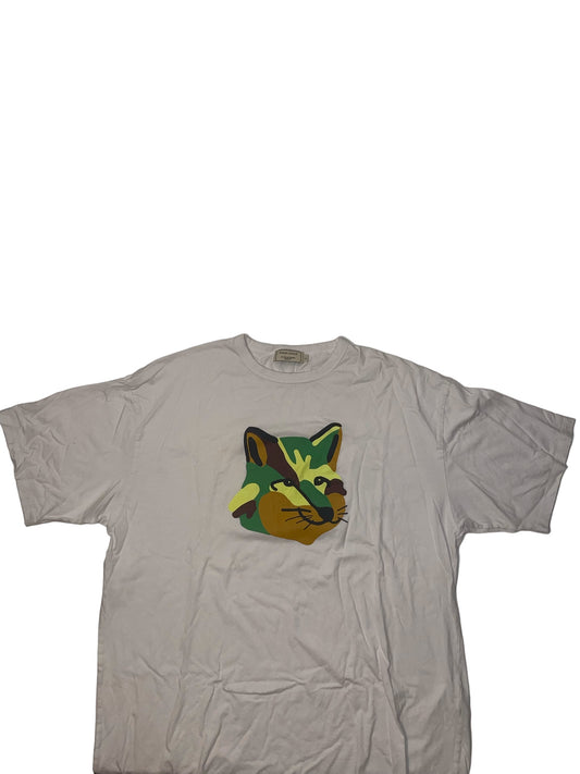 Masion Kitsune camo Logo shirt
