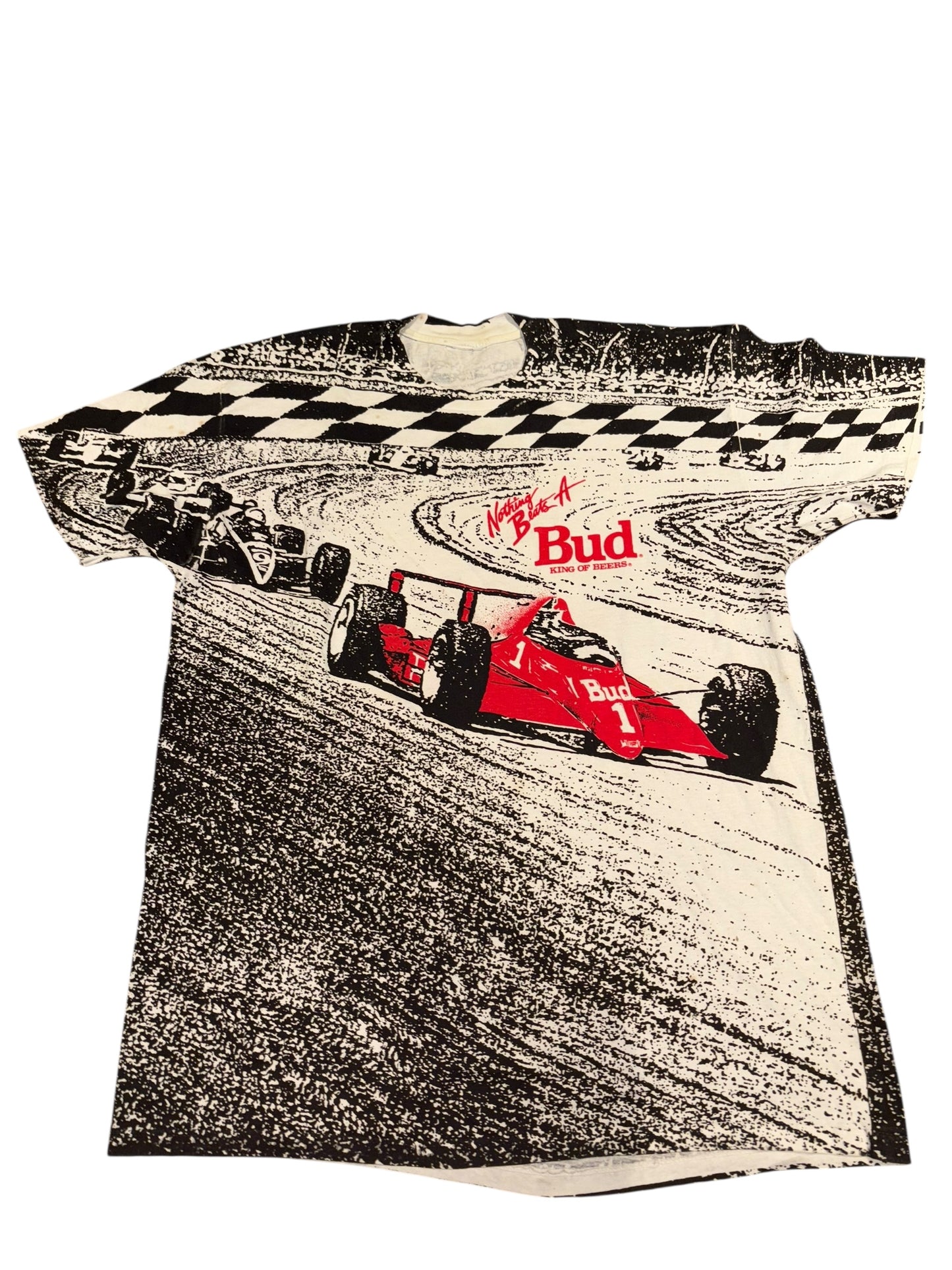 1993 budwiser racing all over print T shirt