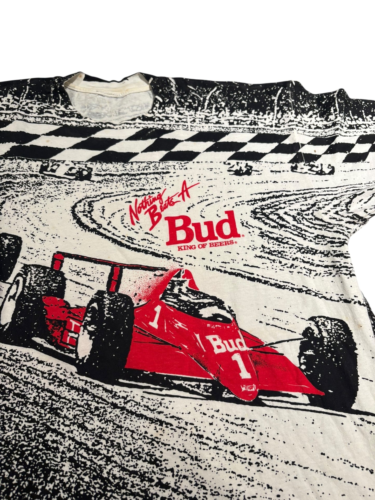 1993 budwiser racing all over print T shirt