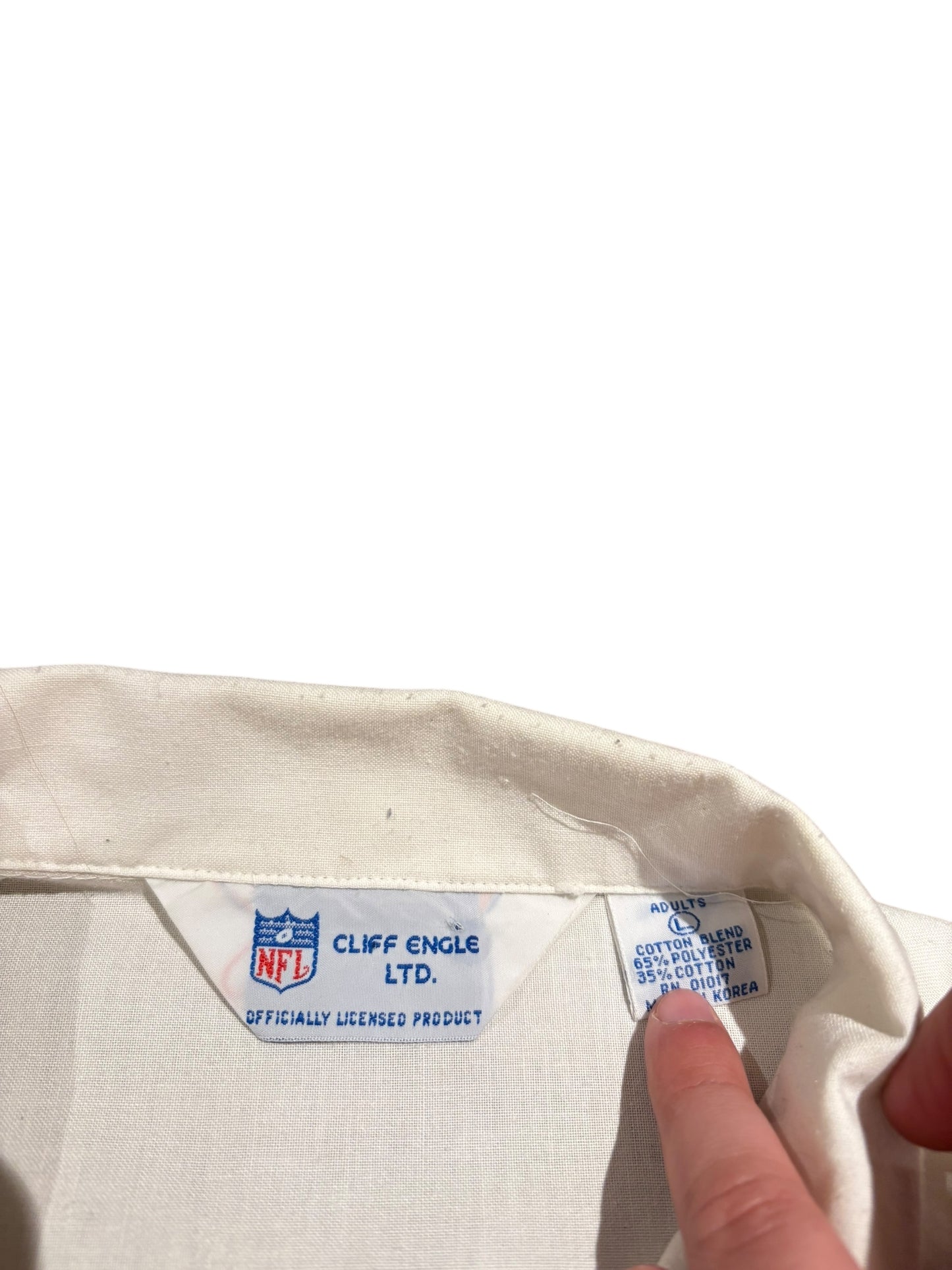 cliff engel 1980s 49ers Touchdown button up