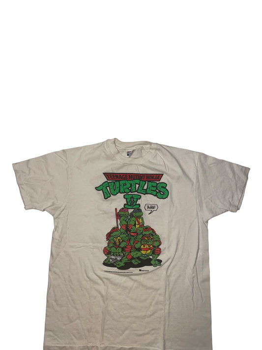 Vintage 1980s Teenage mutant ninja turtles movie promo shirt size Medium