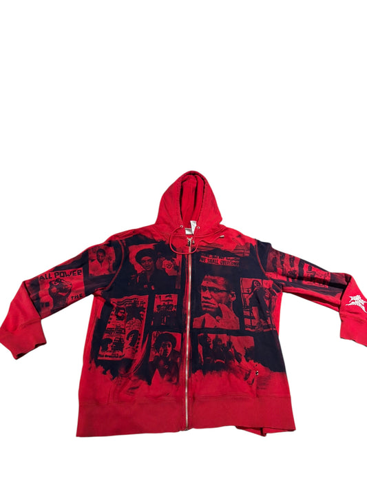 Vintage black power all over print hoodie size 1