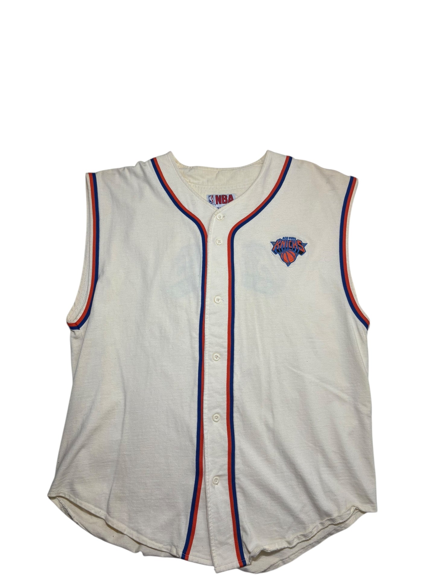 Vintage New York Knicks sleeveless baseball jersey