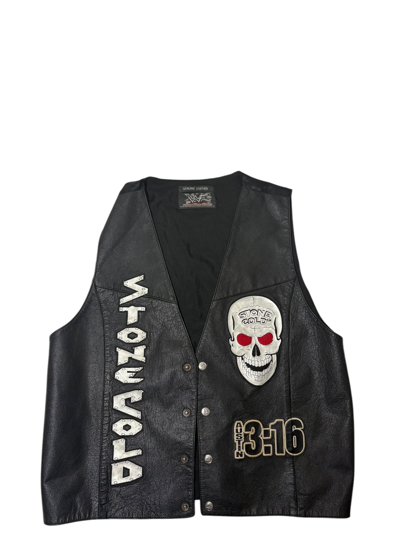 Vintage WWF stone cold Steve Austin leather vest size Medium