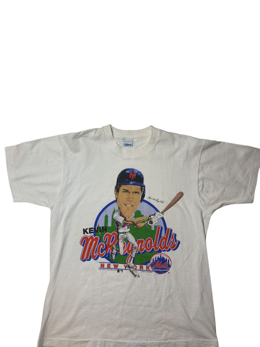 Vintage 1989 Kevin McReynolds Mets player tee size Large