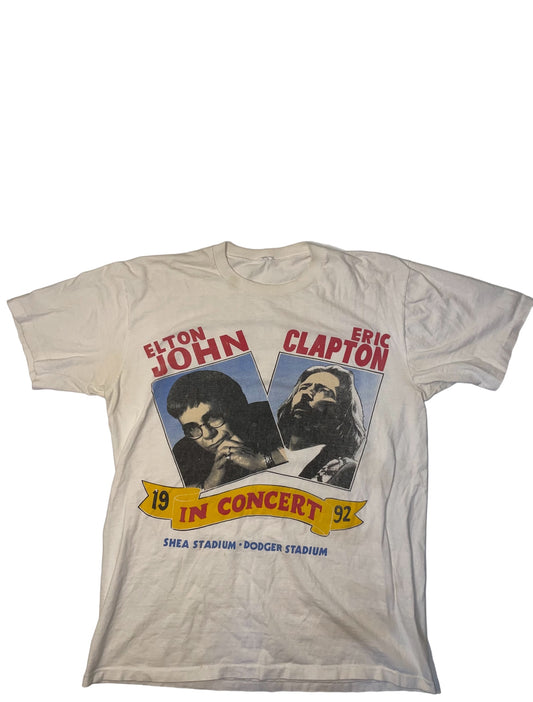 Vintage 10992 Elton John Eric Clapton Stadium series concert T shirt