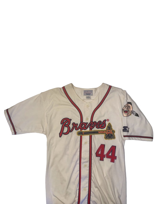 Vintage Hank Aaron Atlanta Braves starter jersey size Large