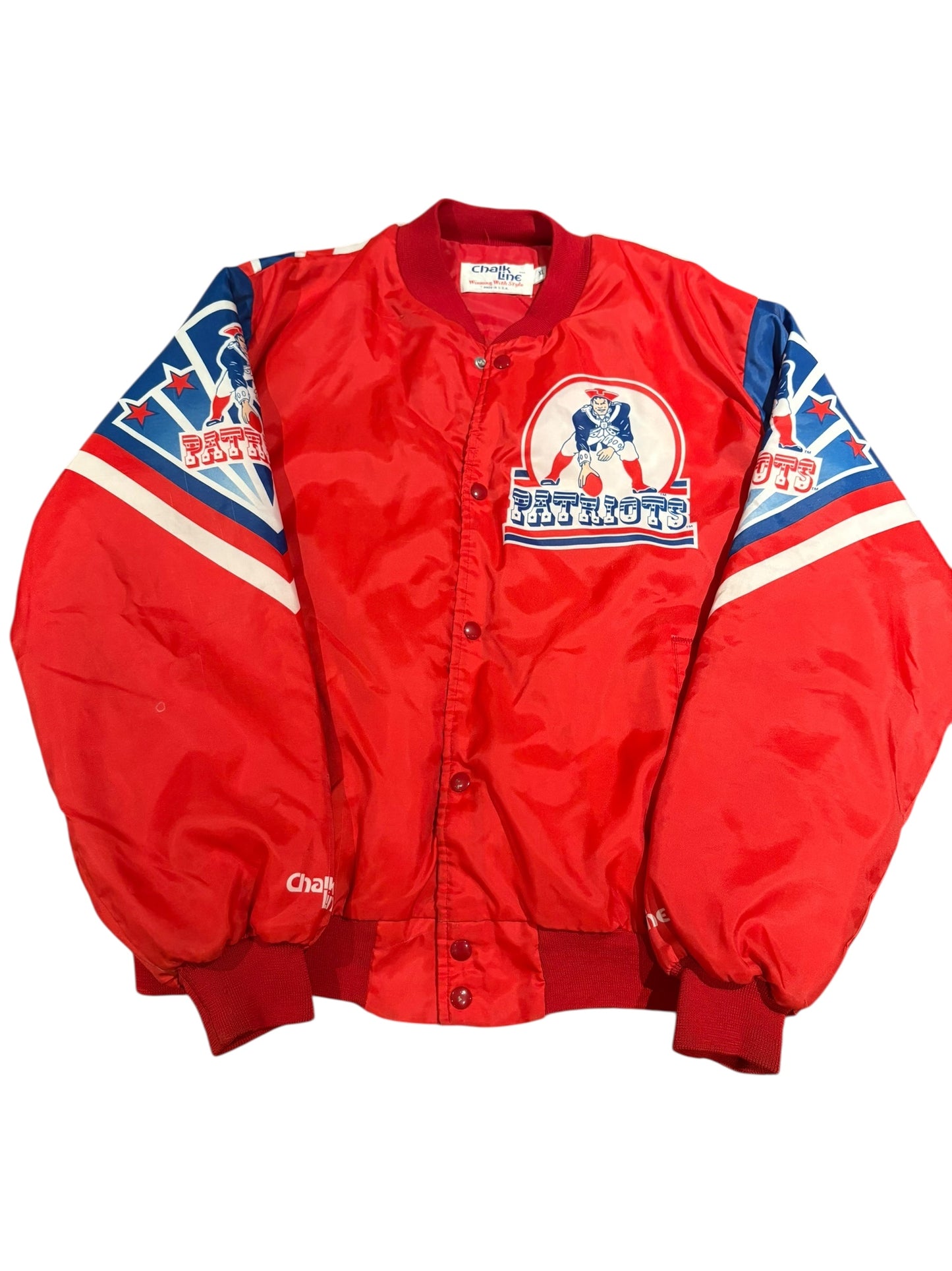 Vintage 1980s New England Patriots Chalkline fanimation jacket