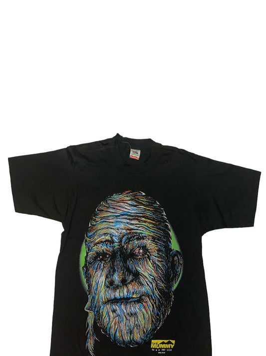 Vintage 1991 Mummy horror T shirt damaged collar