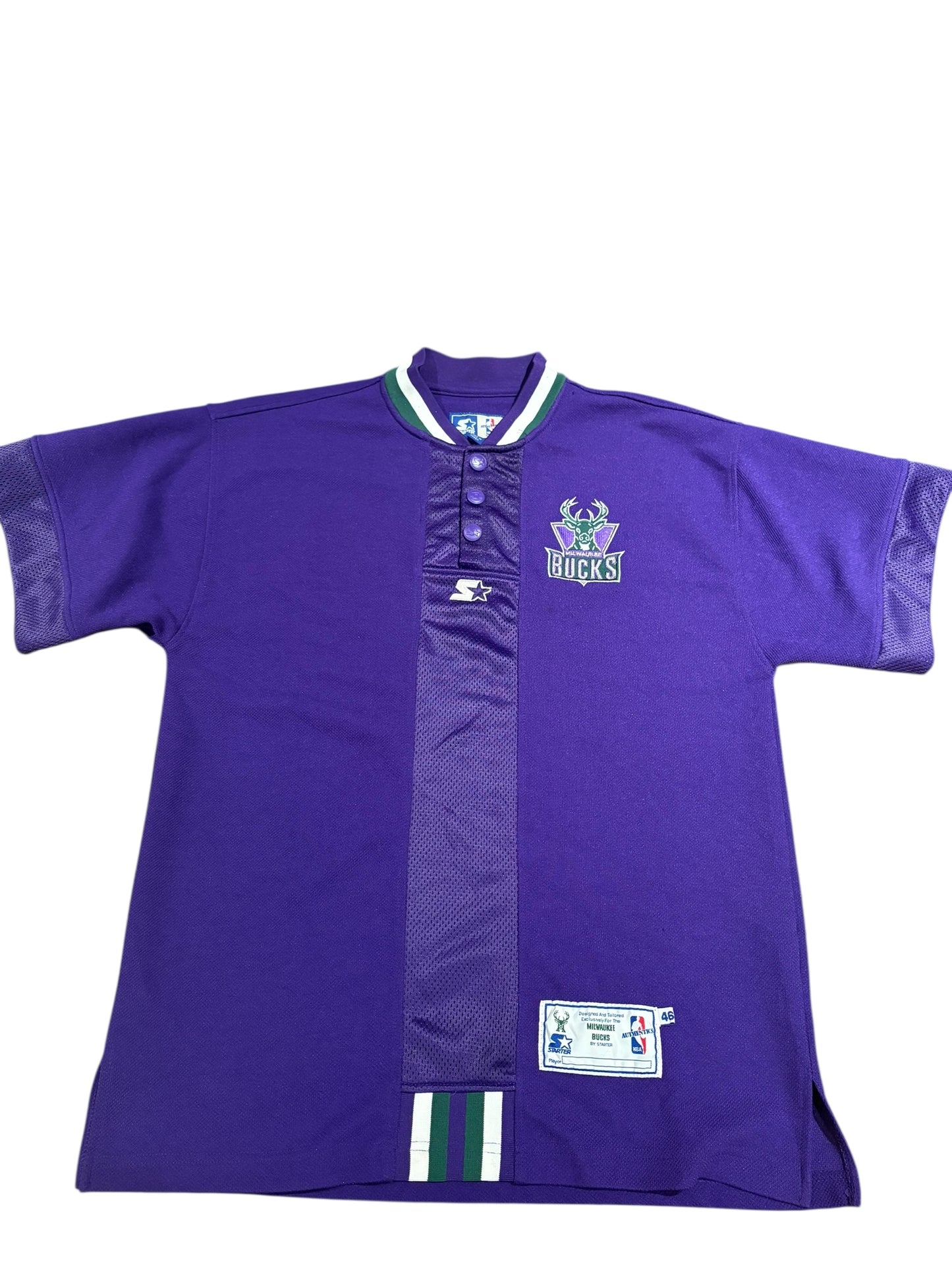 1990s Milwaukee Bucks shooting shirt size medium