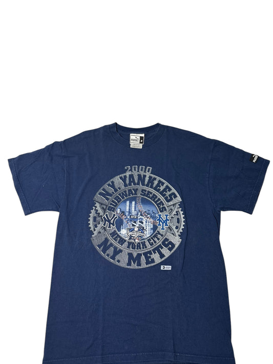 Vintage subway series tee with MTA licensing