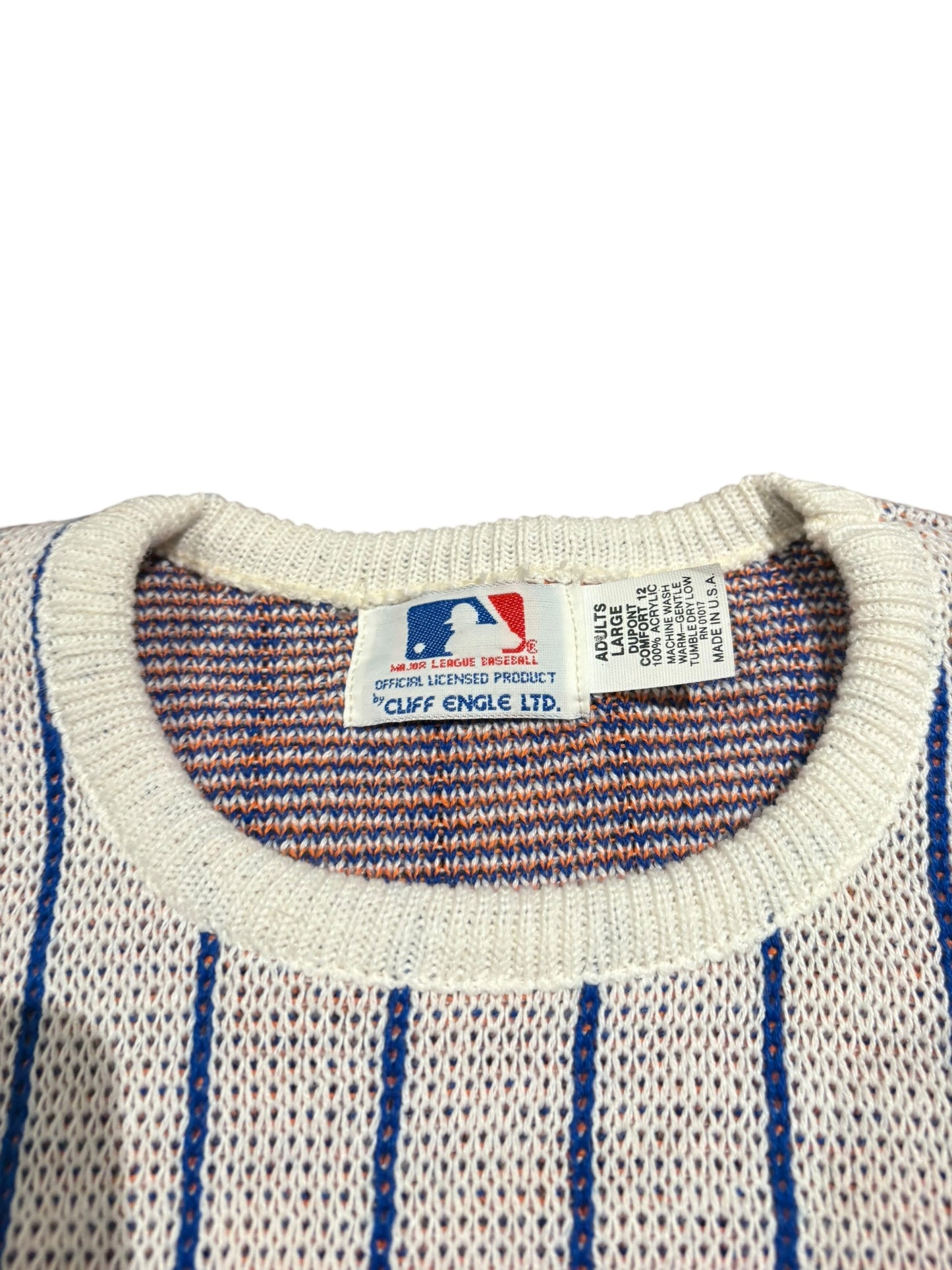 1980s Cliff Engle New York Mets Pinstripe knit sweater